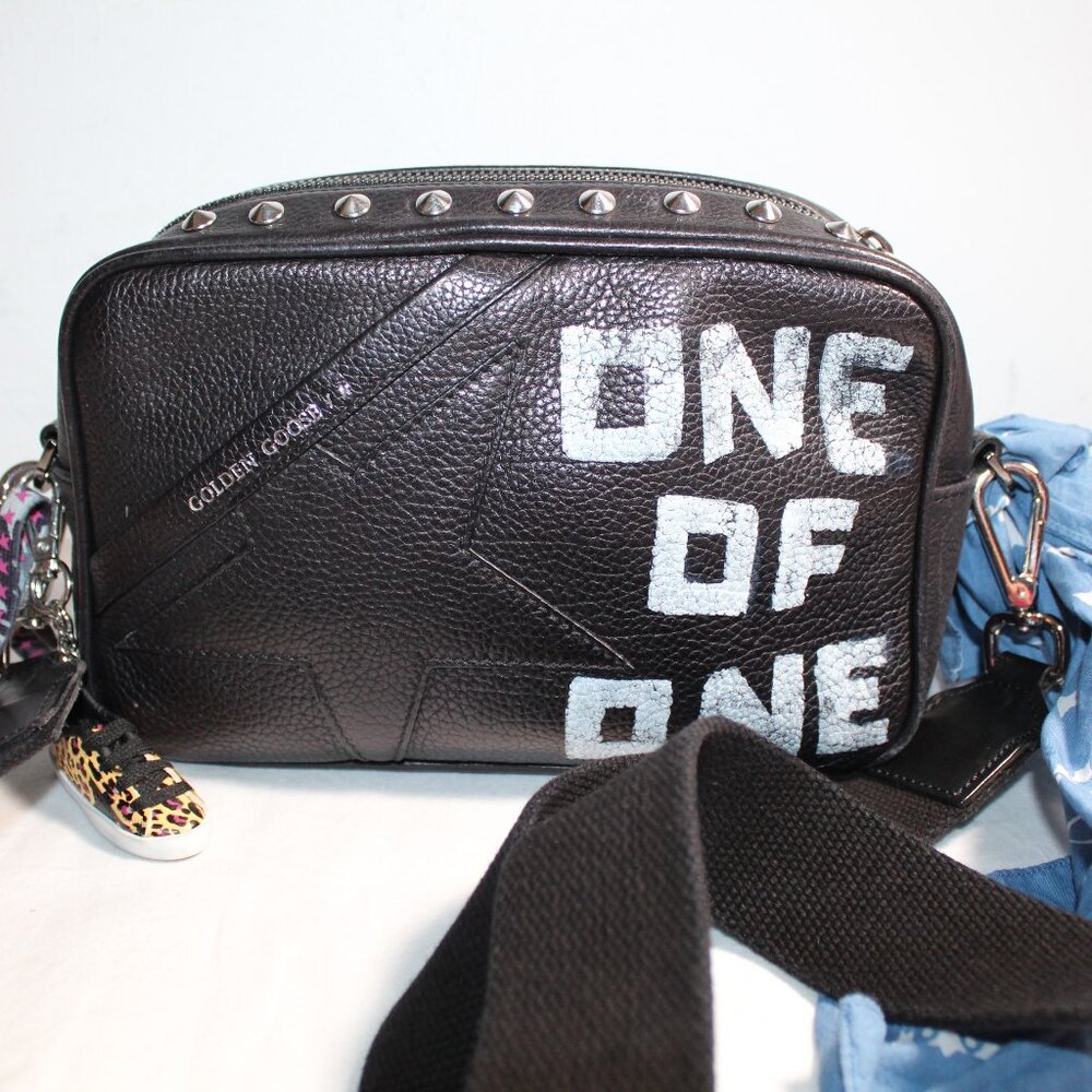Golden Goose One of One Camera Crossbody Shoulder Bag w/ Bandana Sneaker Charms